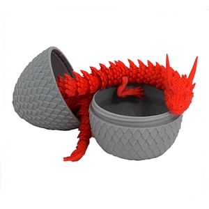 Figurina Sani, Dragon in Ou 90 x 115 mm, Gri, Rosu