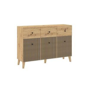 Comoda Sani BERLIN 3D3S, 135 x 42 x 95 cm, Stejar Artisan