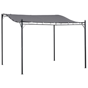 Cort pavilion pentru gradina Gazebo impermeabil Outsunny, 297x297cm, Metal, Negru/Gri