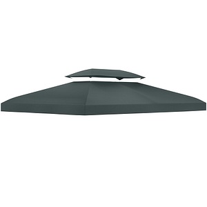 Copertina pentru cort cu 2 niveluri Outsunny, 4x3 m, Poliester, Gri antracit
