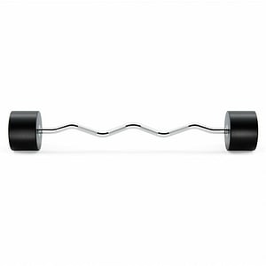 Haltera Trym, 50 kg cu bara Curl, crom/negru