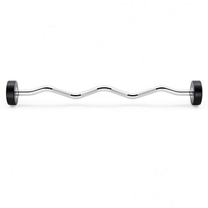 Haltera Trym, 15 kg cu bara Curl, crom/negru