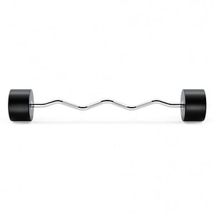 Haltera Trym, 45 kg cu bara Curl, crom/negru