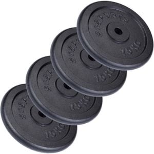 Set de discuri de greutate ScSPORTS, 4 x 15 Kg, 30/31 mm, fonta