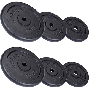 Set de discuri de greutate ScSPORTS, 60 Kg, 30/31 mm, fonta