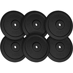 Set de discuri de greutate din fonta Physionics, 6 x 20 kg, 30/31 mm