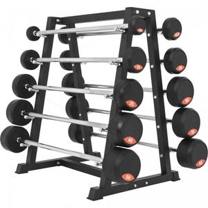 Set haltere din cauciuc Gorilla Sports, 282.5 kg + suport haltere