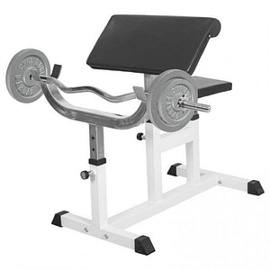 Banca biceps + set de greutati Gorilla Sports, 30kg, 2 x10 kg, 2x 5 kg