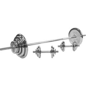 Set complet gantere cromat Gorilla Sports, 100kg