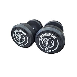 Set gantere cauciuc Gorilla Sports, 50 kg - 2 x 25 kg