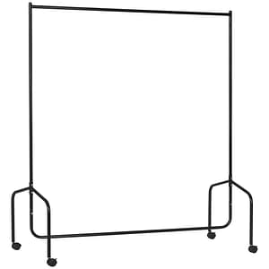Suport modular pentru haine HomCom, 4 Roti, 150 x 60 x 150 cm, Metal, Negru