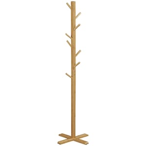 Cuier suport pentru haine HomCom, 49.5x49.5x178 cm, Lemn, Maro