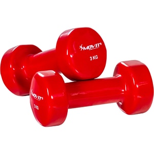Set de 2 gantere MOVIT, greutate 3 kg, rosu