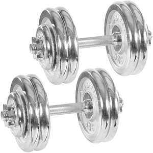 Set de gantere MOVIT, 2 x 25 kg, fonta cromata