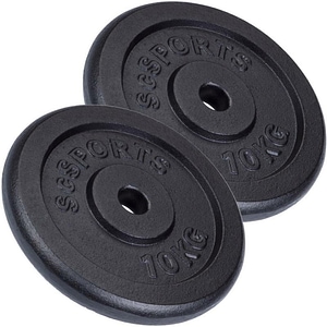 Set discuri 2 x 10 kg Gorilla Sports, 20 kg, fonta