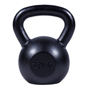 Kettlebell din fier Gorilla Sports, 32 kg, Negru