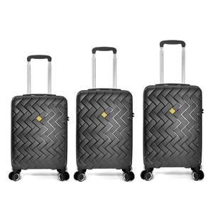 Set trolere Benzi BZ 5806, polipropilena, cifru, 4 roti duble, 3 piese, negru