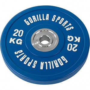 Disc olimpic Bumper Profesional Gorilla Sports, Albastru, 20 kg