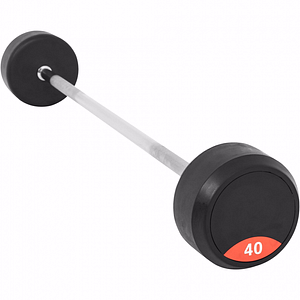 Bara cu greutati fixe Gorilla Sports, cauciucate, 40 kg