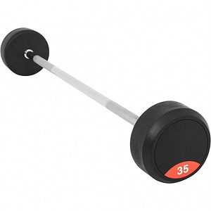 Bara cu greutati fixe Gorilla Sports, cauciucate, 35 kg