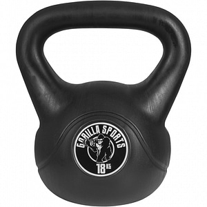Kettlebell Gorilla Sports, umplut cu ciment, 18 kg