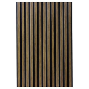 Set riflaje decorative, 2 bucati, tip panou acustic, din fetru cu lamele din MDF, negru/teak, 2600x300x21 mm