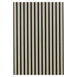 Set riflaje decorative, 2 bucati, tip panou acustic, din fetru cu lamele din MDF, negru/bambus, 2600x300x21 mm