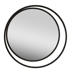 Oglinda de perete decorativa Sofi, Marsah Home,  diametru 80 cm, rama metalica negru mat