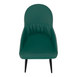 Scaun pentru bucatarie, living, piele ecologica, verde, model modern, elegant, cu broderii decorative, 50x55x90 cm
