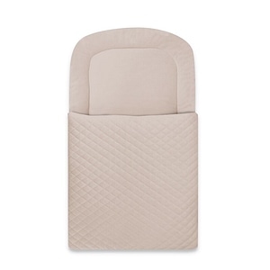 Paturica de infasat Qmini, Pentru botez si nu numai, Cu fermoar, 72x45 cm, Din catifea matlasata, Pink Beige