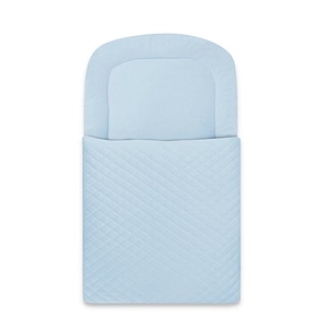 Paturica de infasat Qmini, Pentru botez si nu numai, Cu fermoar, 72x45 cm, Din catifea matlasata, Blue