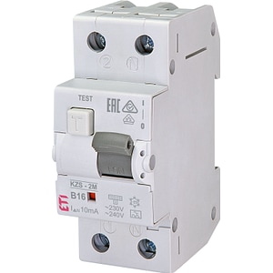 Siguranta automata diferentiala 16A/10mA B, tip A, 10kA, KZS-2M, ETI 002173214