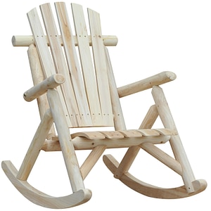 Scaun balansoar design ergonomic Outsunny, Capacitate 113 kg, 66x96x98cm, Lemn, Bej