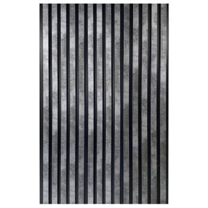 Set riflaje decorative, 2 bucati, tip panou acustic, din fetru cu lamele din MDF, negru/silver, 2600x400x21 mm