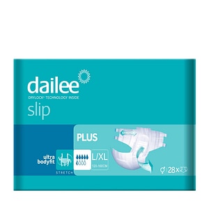 Scutece Adulti Dailee Slip Plus, 5.5 picaturi, L/XL, 120-160 cm, 28 bucati