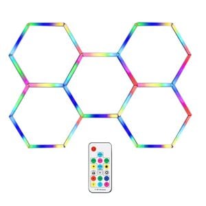 HoneyComb LED RFAN, 5 X Hexagon RGB, Tip Lumina Multicolor, Controler Digital, 43W