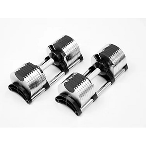 Set gantere Zoco Body Fit YLK007, greutate totala 56-80 Kg, Ajustabile, Otel, Crom - 80 Kg