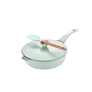 Set tigaie multifunctionala din aluminiu turnat sub presiune 4 piese ZASS Gourmet ZG-ACS 07, Ultra antiaderenta, Acoperire ceramica, Cu capac si sita aburi, Verde