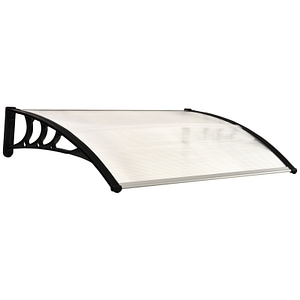 Copertina pentru usa protectie anti UV Outsunny, 120x80x23 cm, Poliester/Policarbonat/Aluminiu, Transparent/Negru