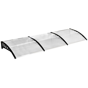 Copertina pentru exterior Outsunny, 90x295x23.5 cm, PP/Policarbonat/Aluminiu, Negru/Transparent