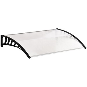Copertina pentru exterior cu suruburi si buloane incluse Outsunny, 122x89x24 cm, PP/Aluminiu, Negru si transparent