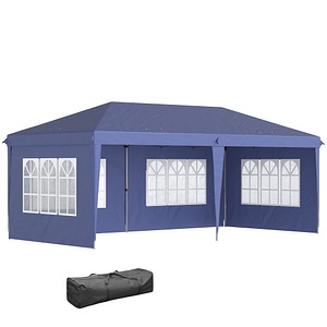 Foisor de gradina reglabil in inaltime Outsunny, 6x3 m, Otel si Poliester, Alb