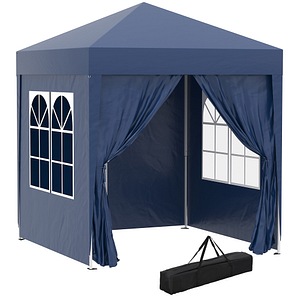 Foisor de gradina cu sac pentru transport Outsunny, 2x2 m, Tesatura Oxford/Otel, Albastru