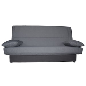 Canapea extensibila Click-Clack Best Sleep, lada depozitare, husa bumbac, Gri inchis, 190 x 87 x 91cm