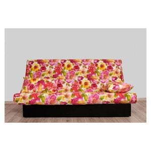 Canapea extensibila Click-Clack Best Sleep, lada depozitare, husa bumbac, Flower, 190 x 87 x 91 cm