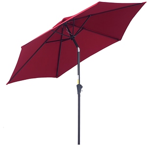 Umbrela de gradina cu Inclinare, Outsunny, 270 x 235Acm, Aluminiu, Rosu