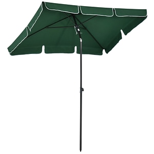 Umbrela pentru gradina dreptunghiulata cu inclinare reglabila Outsunny, 2x2.4 m, Aluminiu, Verde si Negru