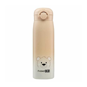 Termos lichide FreeON, Din otel inoxidabil, Cu mentinere de temperatura de pana la 12 ore, 480 ml, Beige