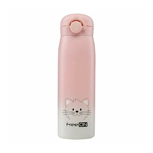 Termos lichide FreeON, Din otel inoxidabil, Cu mentinere de temperatura de pana la 12 ore, 480 ml, Pink