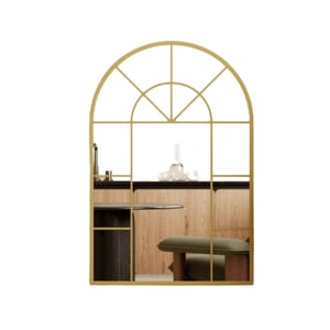 Oglinda tip fereastra arcada Lukka, Marsah Home, 120x80 cm, rama metalica auriu